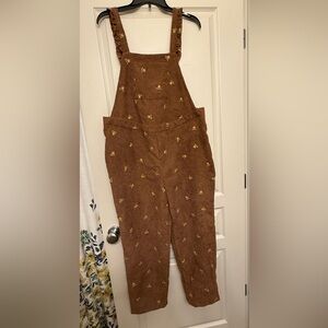 Brown corduroy overalls